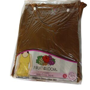 Fruit Of The Loom Size Small Tank Top Classic Baby Doll Style Soft Brown VTG NEW